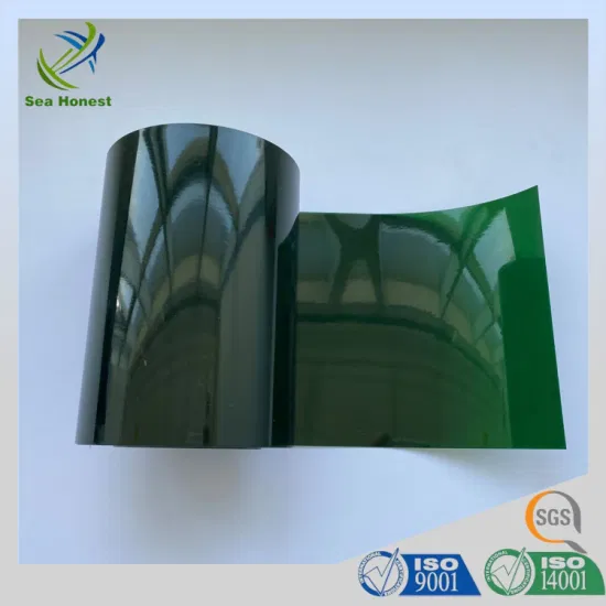 医薬品ブリスター フィルム用の高透明緑色 0.35/260 mm PVC フィルム